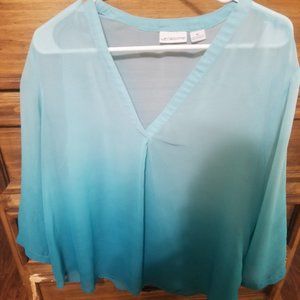 Blue sheer over shirt
